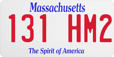 MA license plate 131HM2