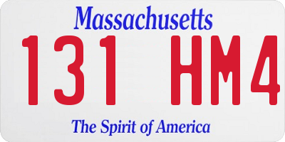 MA license plate 131HM4