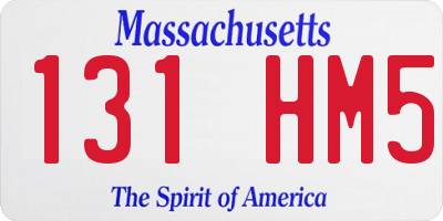 MA license plate 131HM5