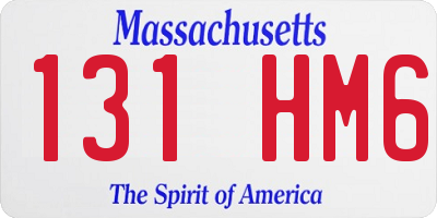 MA license plate 131HM6