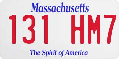 MA license plate 131HM7