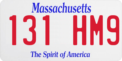 MA license plate 131HM9