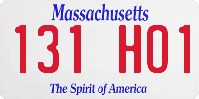 MA license plate 131HO1