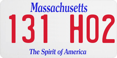 MA license plate 131HO2