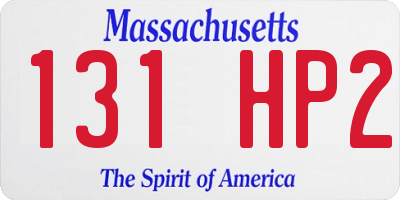 MA license plate 131HP2