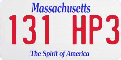 MA license plate 131HP3