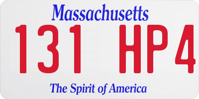 MA license plate 131HP4