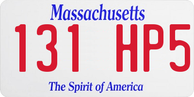 MA license plate 131HP5