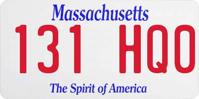 MA license plate 131HQ0