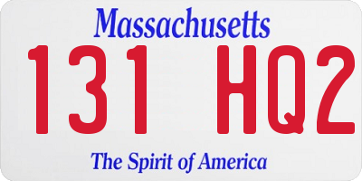 MA license plate 131HQ2
