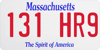 MA license plate 131HR9