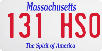 MA license plate 131HS0