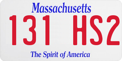 MA license plate 131HS2