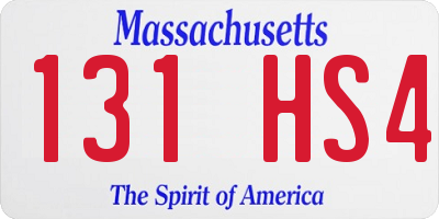 MA license plate 131HS4