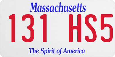 MA license plate 131HS5