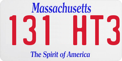MA license plate 131HT3
