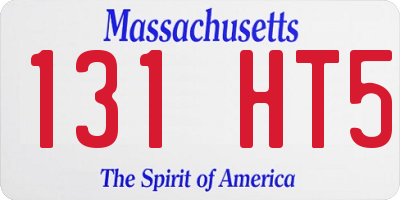 MA license plate 131HT5