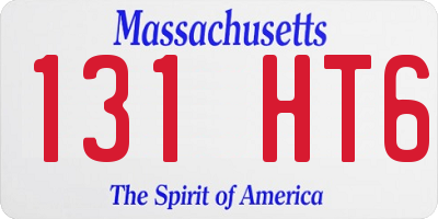 MA license plate 131HT6