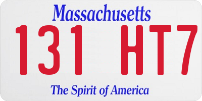 MA license plate 131HT7