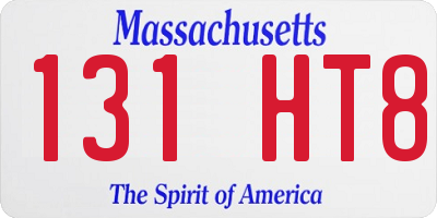 MA license plate 131HT8