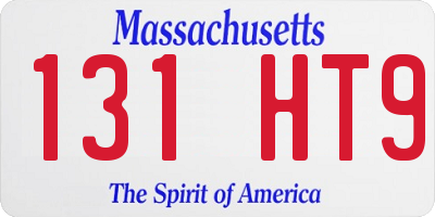 MA license plate 131HT9