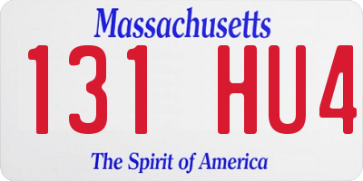 MA license plate 131HU4