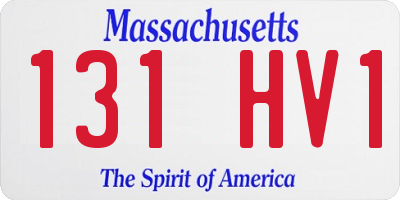 MA license plate 131HV1