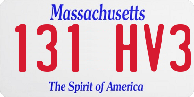 MA license plate 131HV3