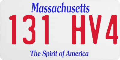 MA license plate 131HV4