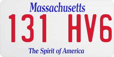 MA license plate 131HV6