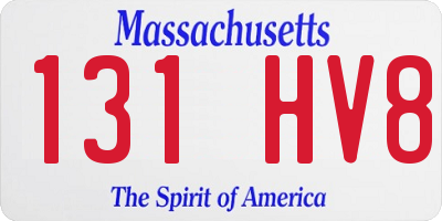 MA license plate 131HV8