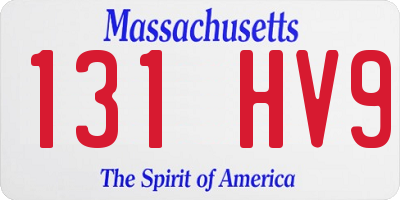 MA license plate 131HV9