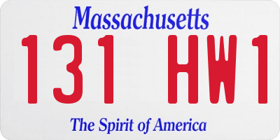 MA license plate 131HW1