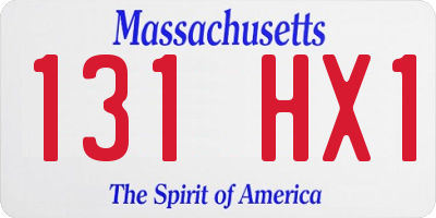 MA license plate 131HX1