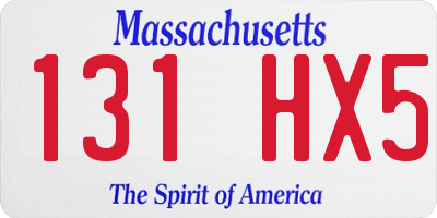 MA license plate 131HX5