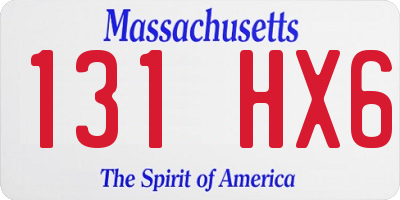 MA license plate 131HX6