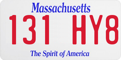 MA license plate 131HY8