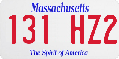 MA license plate 131HZ2