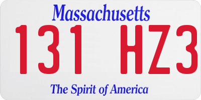 MA license plate 131HZ3