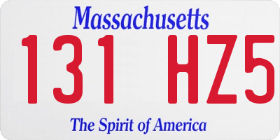 MA license plate 131HZ5