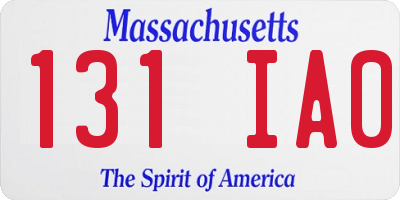 MA license plate 131IA0