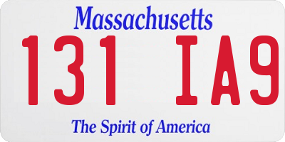 MA license plate 131IA9