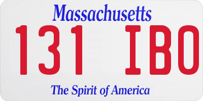 MA license plate 131IB0