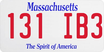 MA license plate 131IB3
