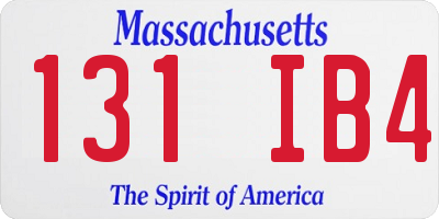 MA license plate 131IB4