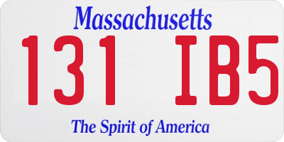 MA license plate 131IB5