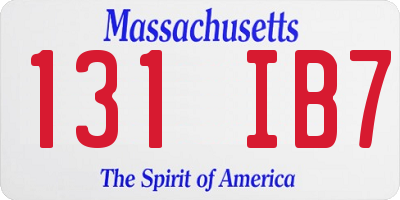 MA license plate 131IB7