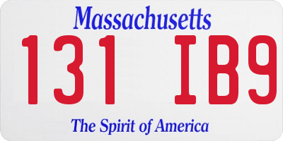 MA license plate 131IB9