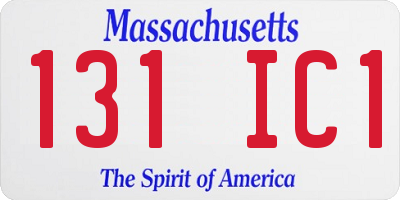 MA license plate 131IC1
