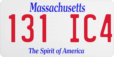 MA license plate 131IC4